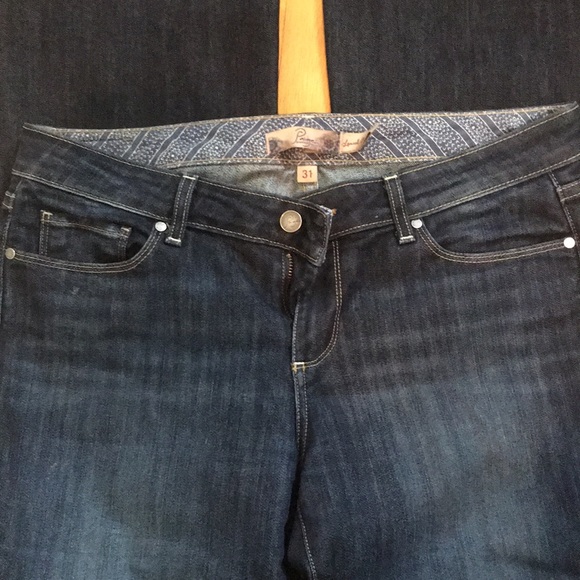 Paige Blue Laurel Canyon Boot Cut Jeans - Premium Denim - Dark Blue color - Picture 4 of 8